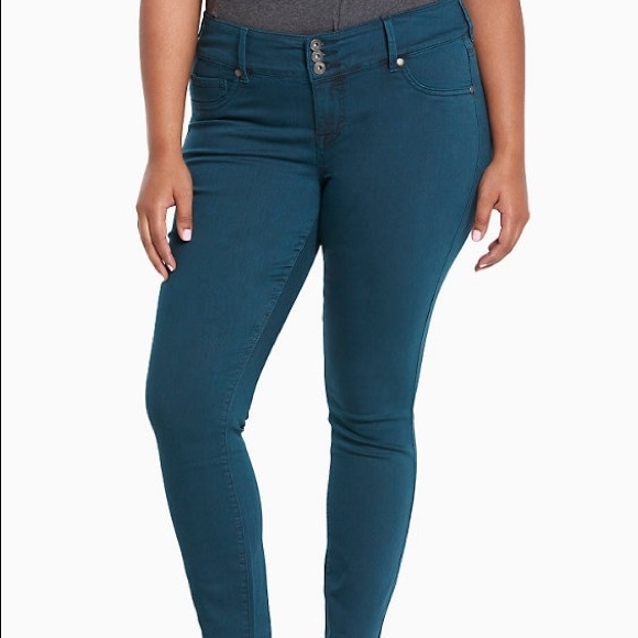torrid Denim - TORRID teal jegging punk plus size skater cute